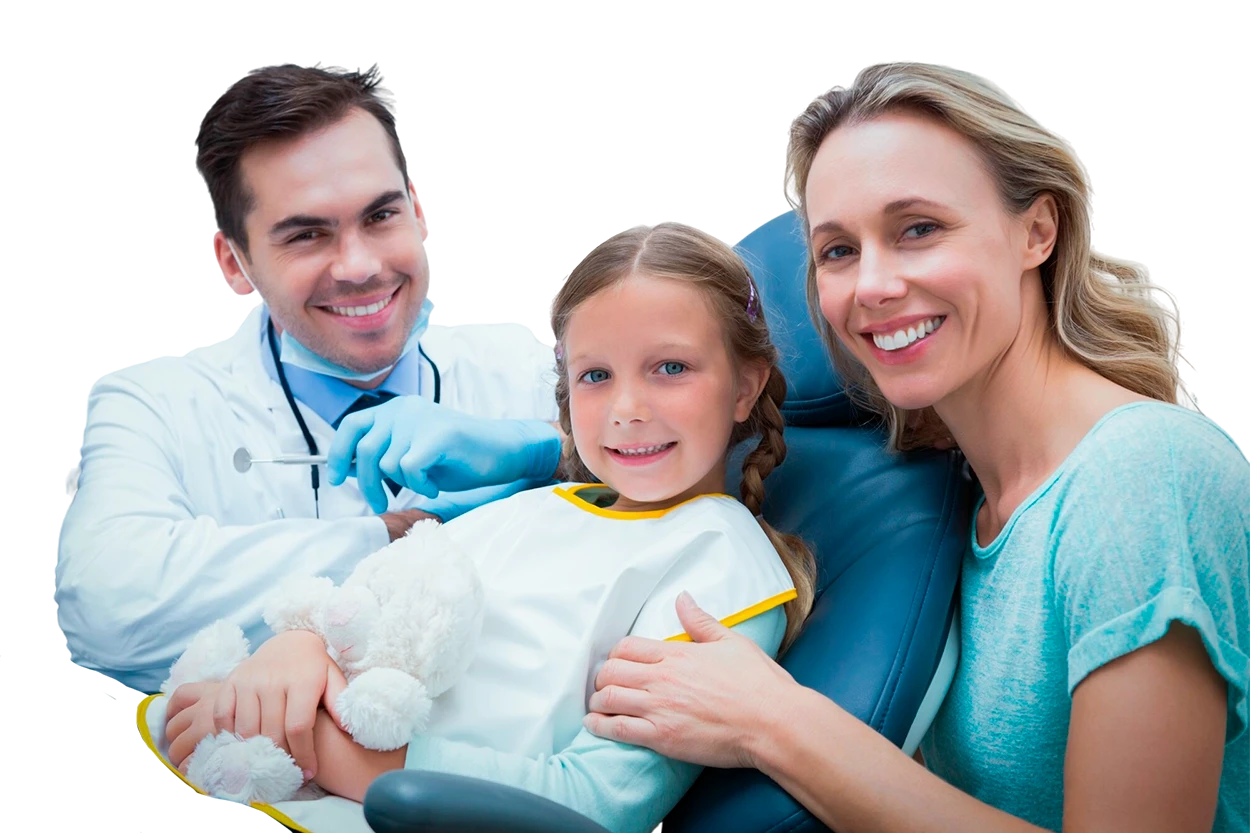 Dentistry Professional with a Woman and Children