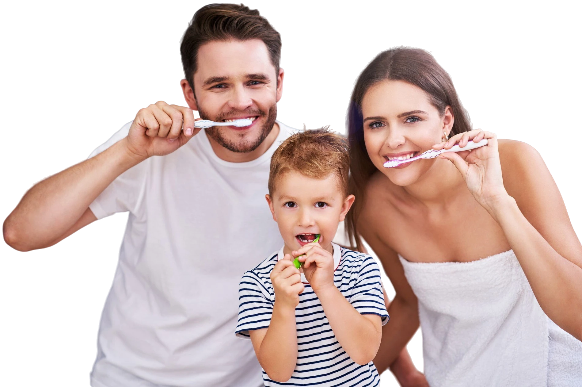 happy family brushing teeths. Our Plans